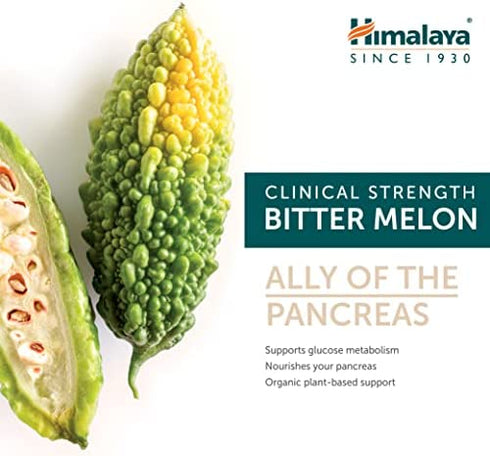 Himalaya Organic Bitter Melon / Karela for Balanced Blood Sugar Support, 660 mg, 60 Caplets, 1 Month Supply